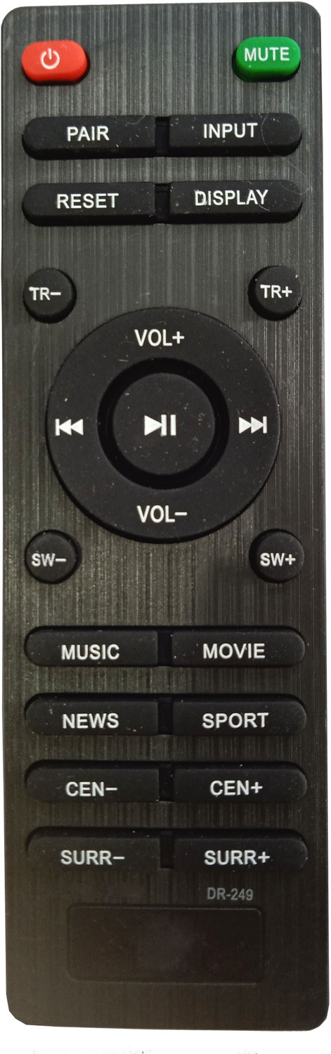Image of LipiWorld DR-249 Home Theater Soundbar System Remote Compatible For Zebronics Soundbar Remote Controller (Black)