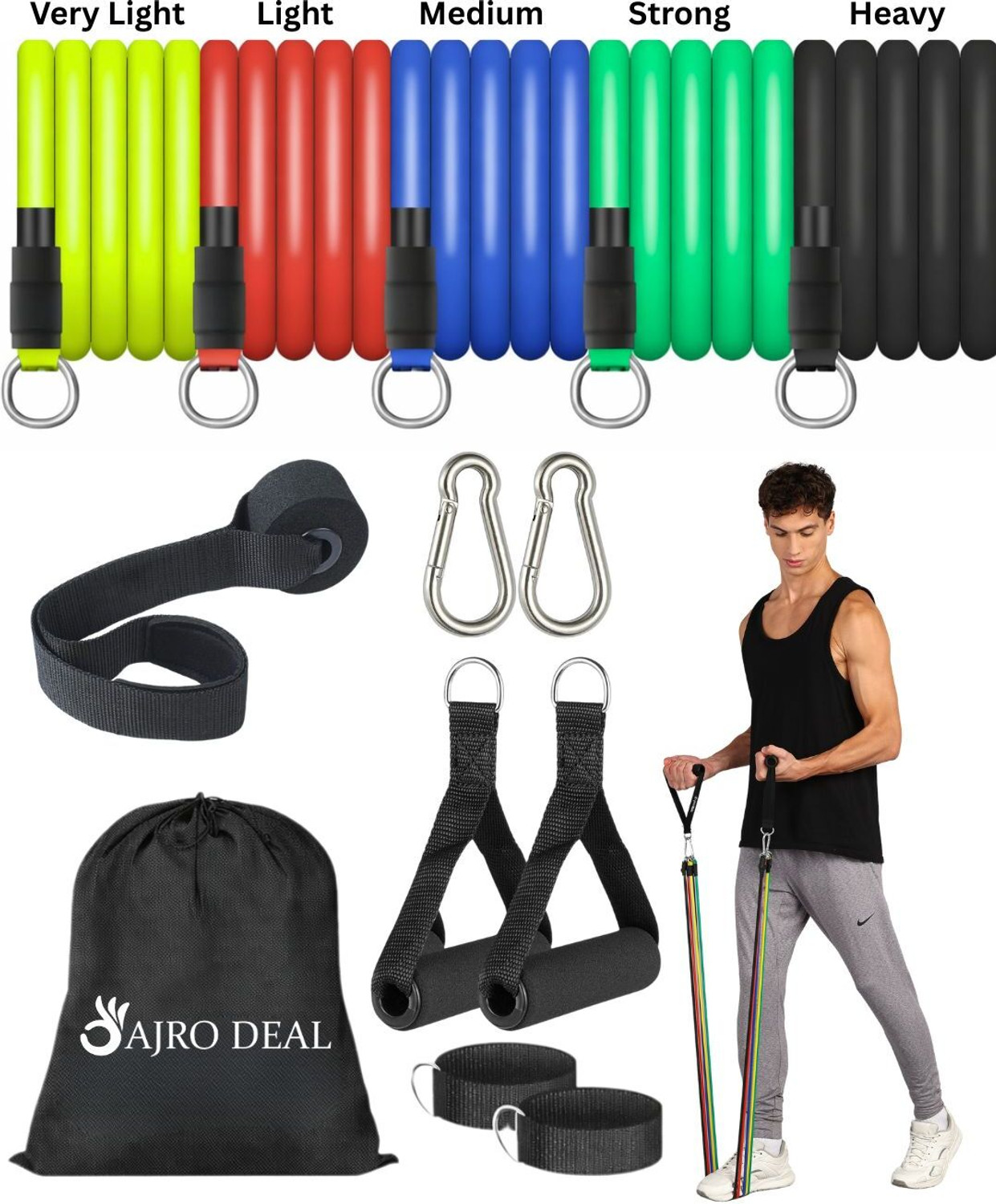 AJRO DEAL New Adjustable Single Resistance Tube (Multicolor) Resistanc