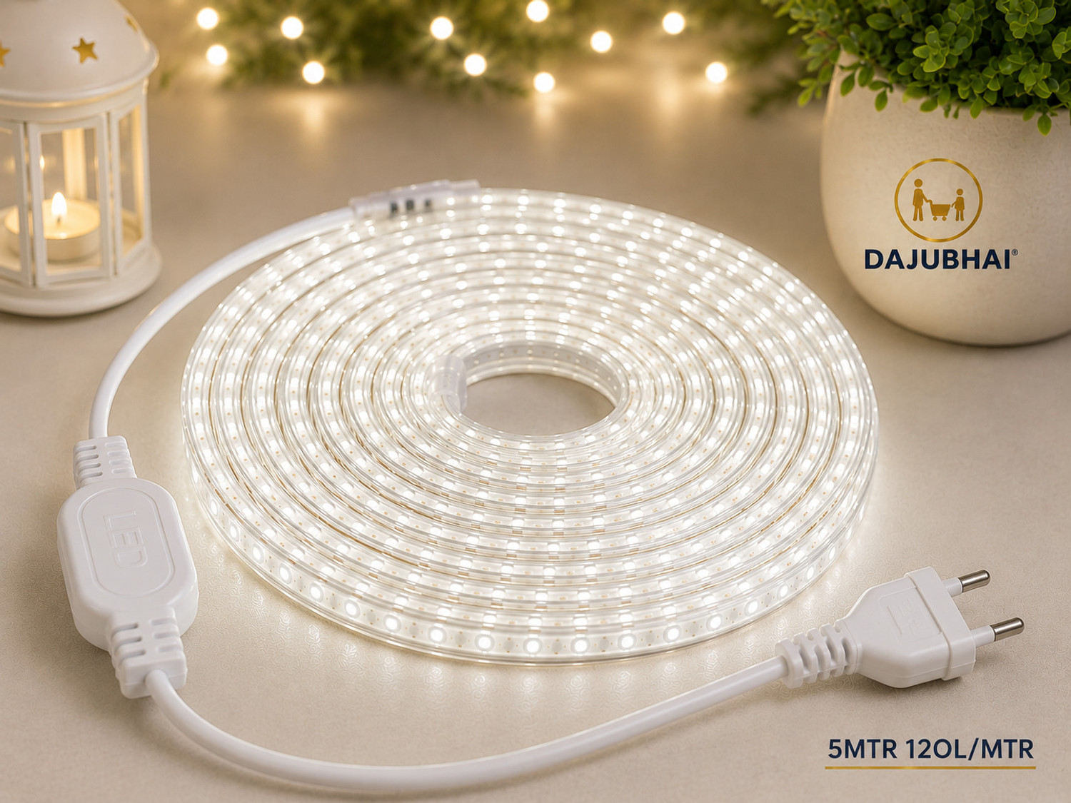 Image of Home Delight 14 LEDs 4 m Yellow Steady Fruit Rice Lights (Pack of 1)