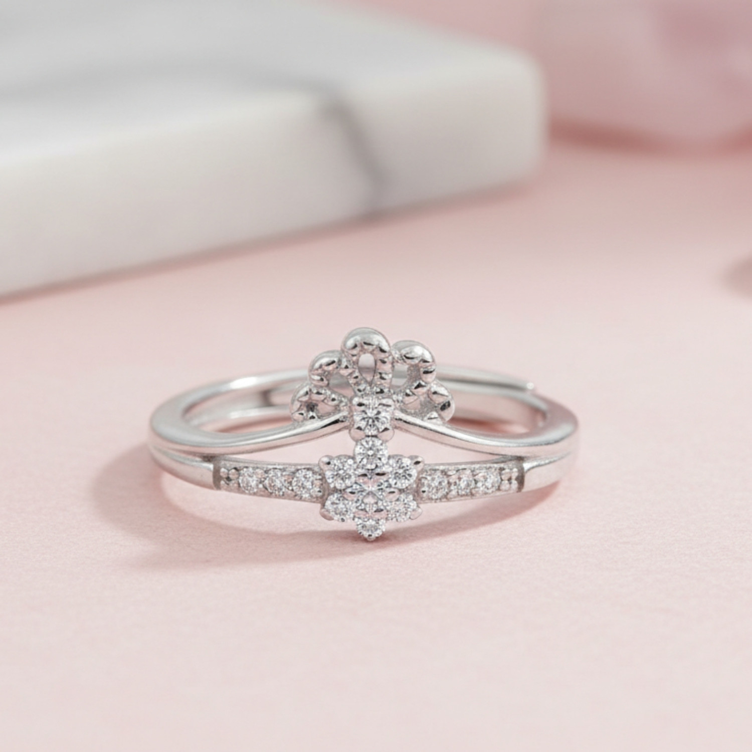 Image of SHAAVA Rhodium Plated Pure Silver Ring