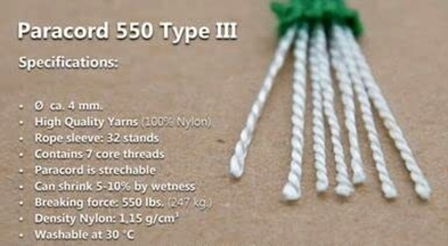 Image of Add Gear Paracord 7 strand Black 10 mtr Black (Length: 10 m, Diameter: 4 mm)