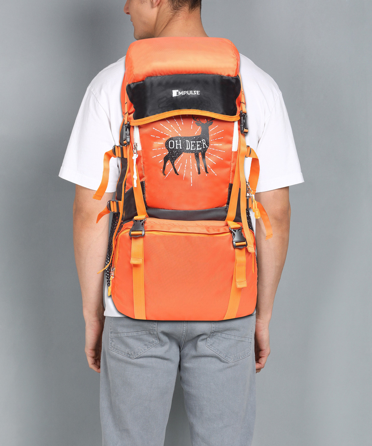 Image of IMPULSE OH Deer Orange 55 Liters Waterproof Rucksack Trekking Travelling Camping luggage bags & Backpack Rucksack - 55 L