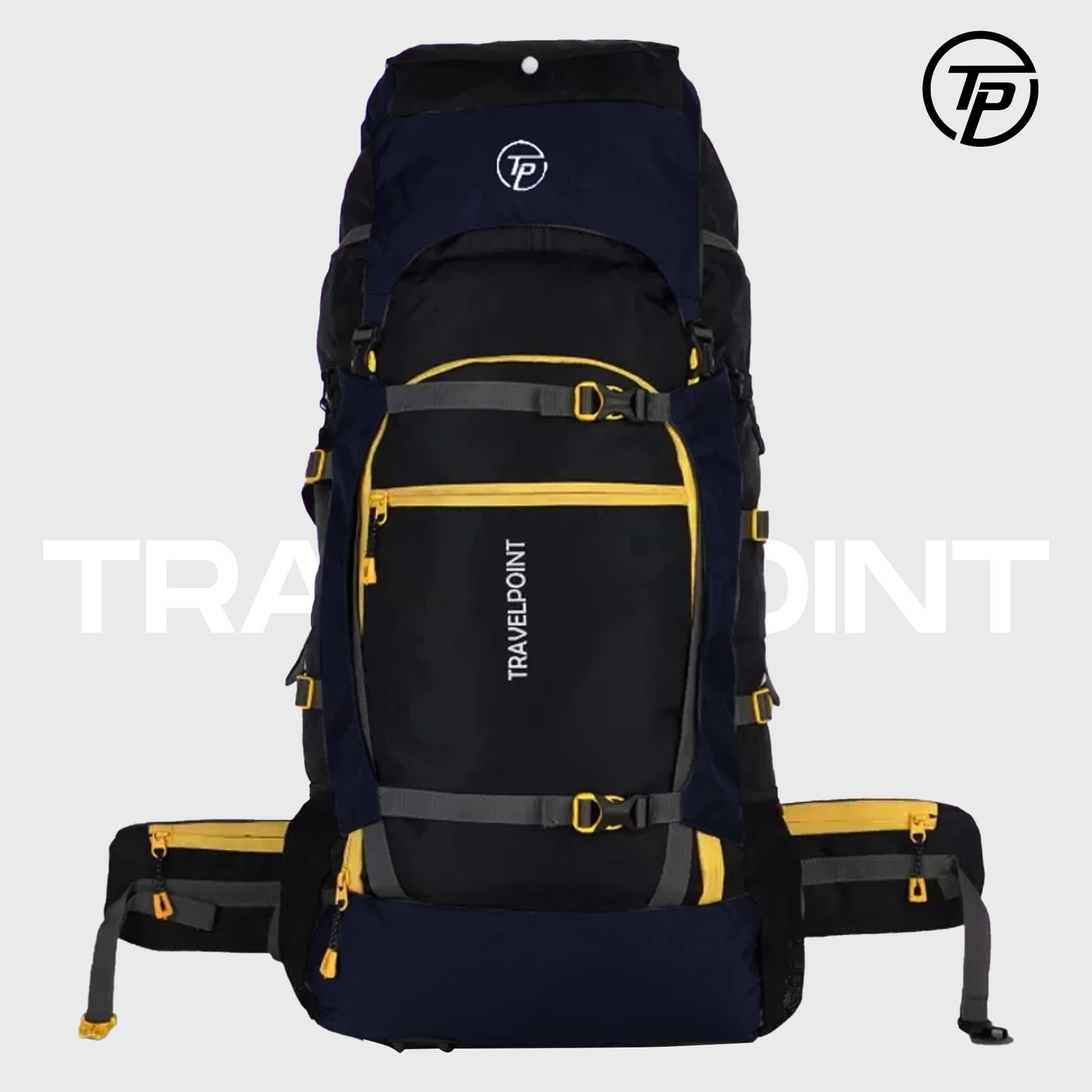TRAVEL POINT Trekking Bag Camping Rucksack with Water Proof Shoe Compartment Rucksack Rucksack  - 60 L