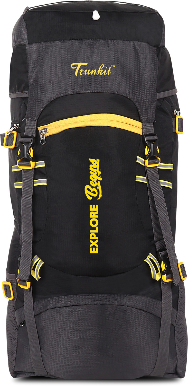 Trunkit Travel bag for men tourist bag backpack for hiking trekking camping Rucksack 65 L Black Price History