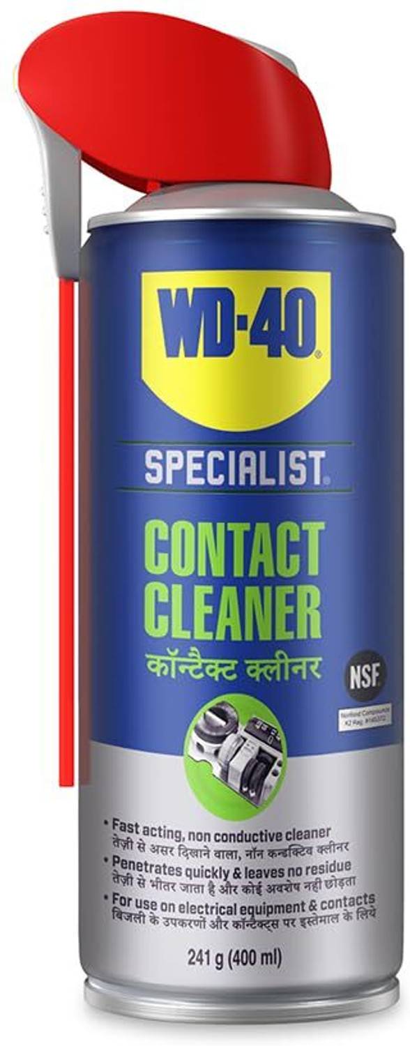 WD-40 Specialist Contact Cleaner 400ml - Drive Out Dirt, Dust & Oil Rust Removal Aerosol Spray