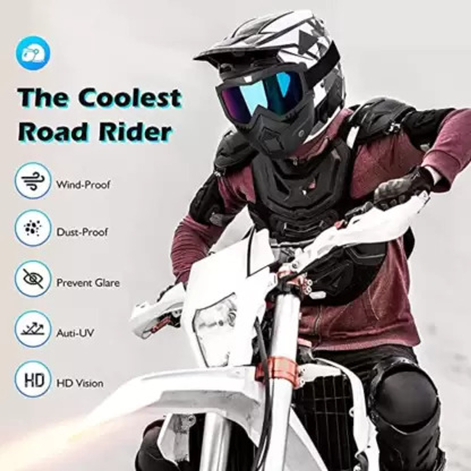 Image of Weyride Bike Riding Glasses Face Mask With Mouth Filter MT-14 Blowtorch Safety Goggle (Free-size)
