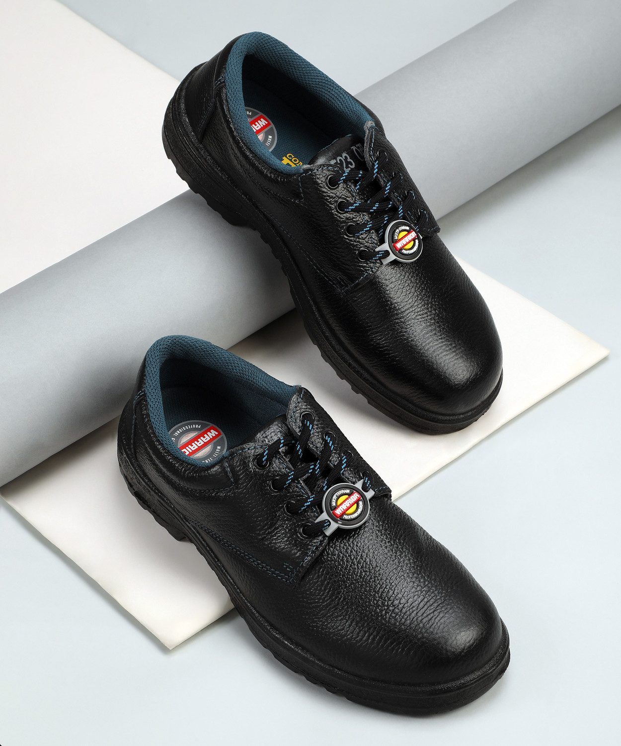 Image of Karam Composite Toe Leather Safety Shoe (Black, S1, Size 3)