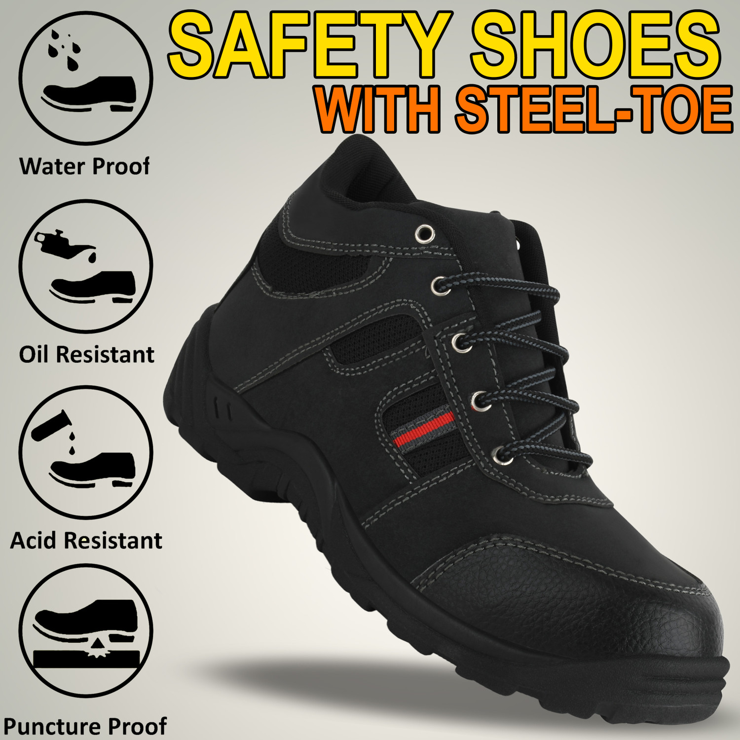 Image of Blackburn Steel Toe Leather Safety Shoe (Black, SB, Size 6)