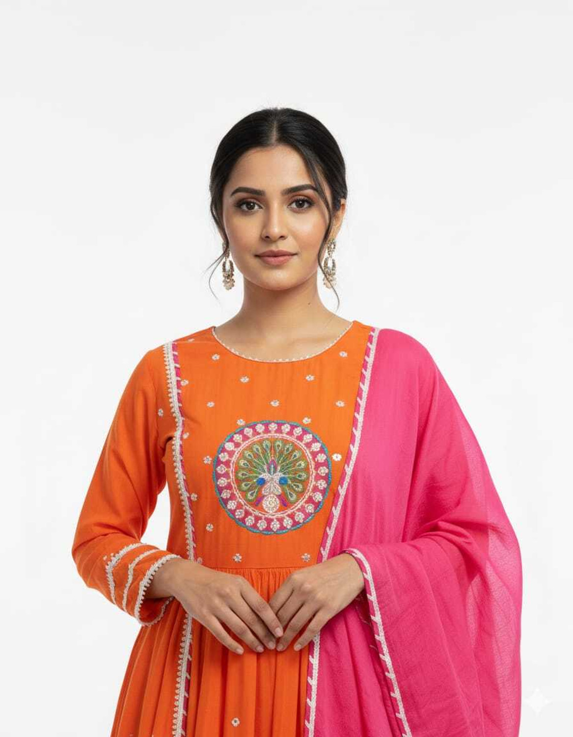 Image of Ankit Creations hetal Embroidered Anarkali Kurta, Bottom & Dupatta Set