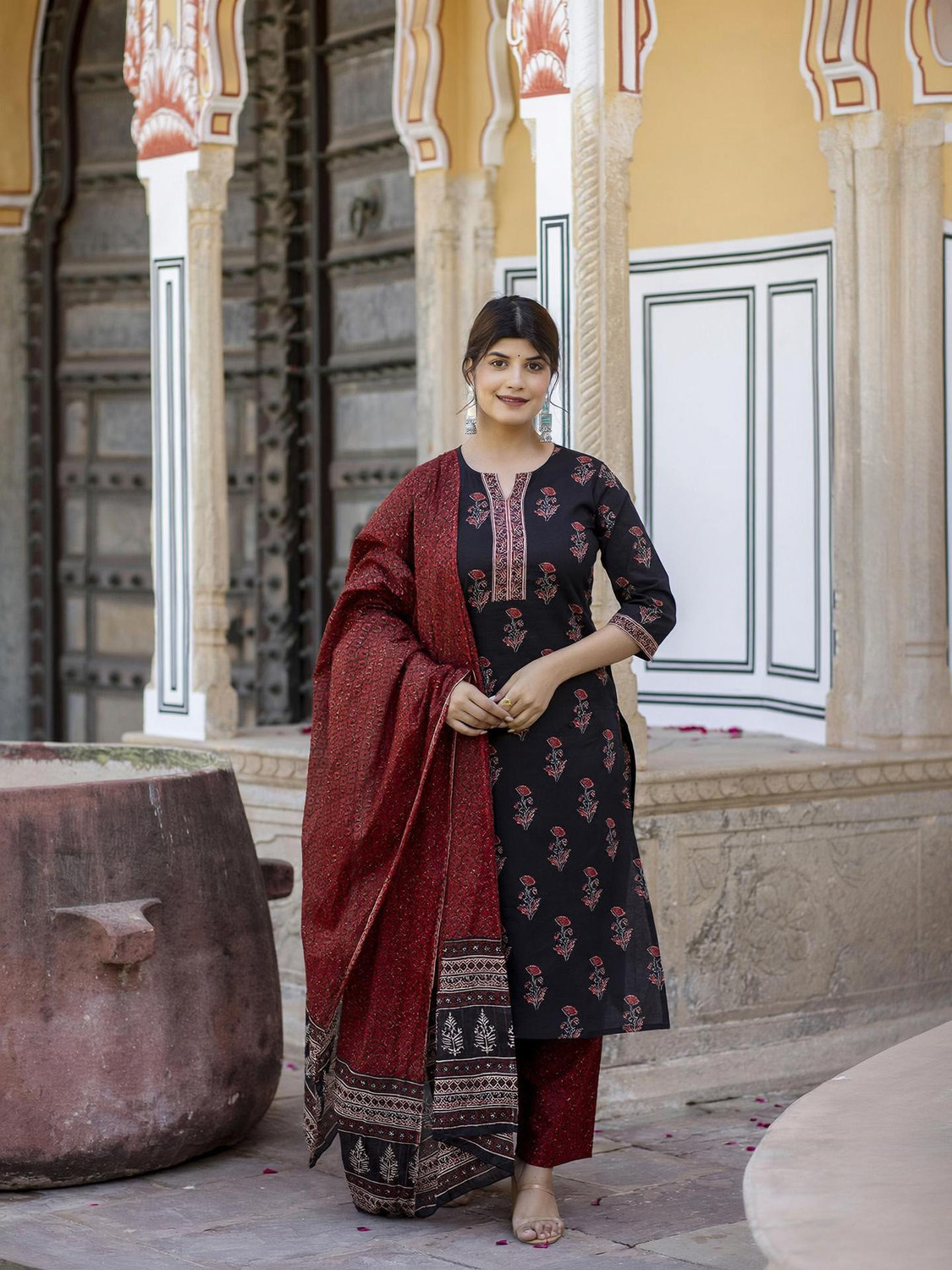 Image of Meetara Creation DEEPIKA Printed Kurta, Palazzo & Dupatta Set