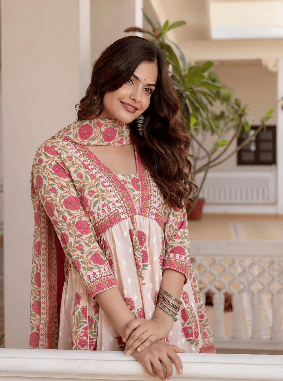 Image of SHREE JEENMATA COLLECTION SURYAJYOTI Solid Kurta, Salwar & Dupatta Set
