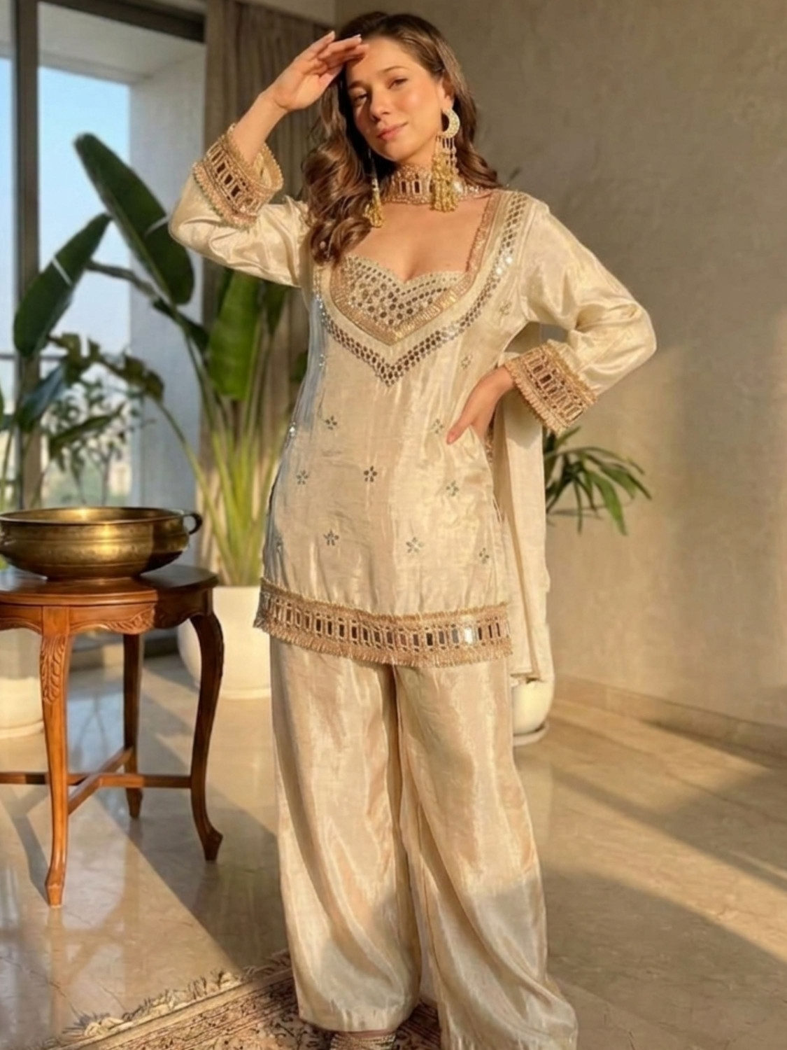 Tasrika Embroidered Kurta, Patiala & Dupatta Set