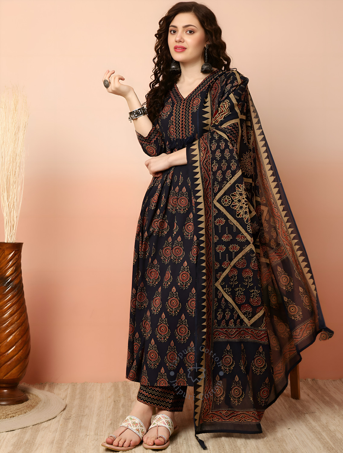 Image of Meetara Creation DEEPIKA Printed Kurta, Palazzo & Dupatta Set