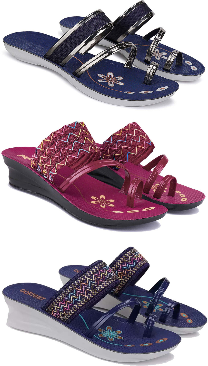 Image of VAN HEUSEN Women Bellies Sandal (Blue , 3)