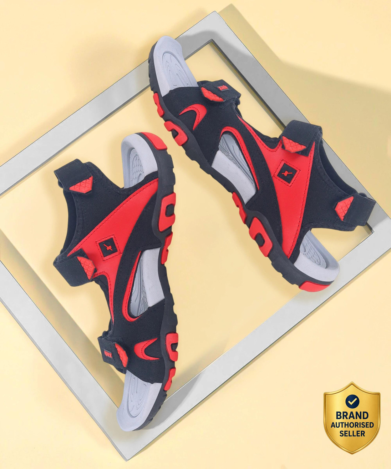 Men SS-453 Black, Red Sandal