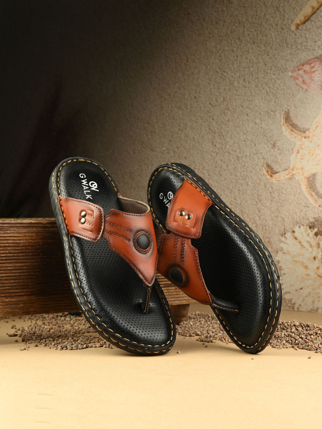 Image of LATWOSCA Men Slippers (Brown , 7)
