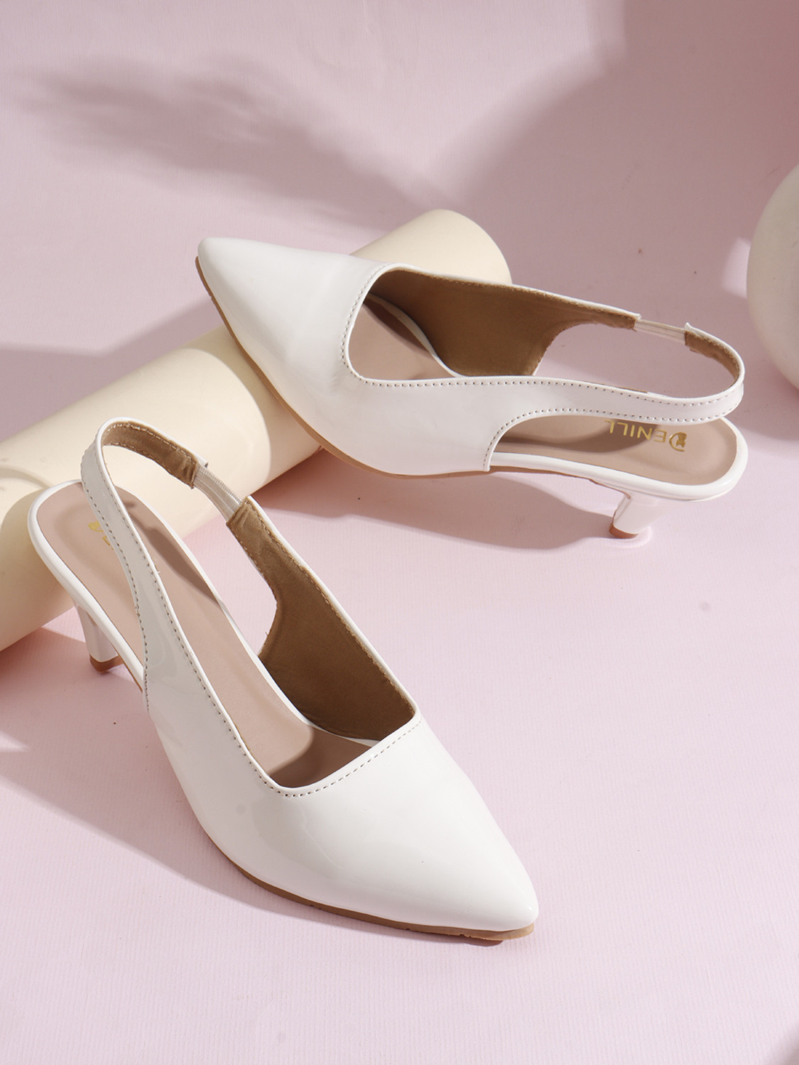 Image of KIVEFASHIONS Women Heels Sandal (White , 5)