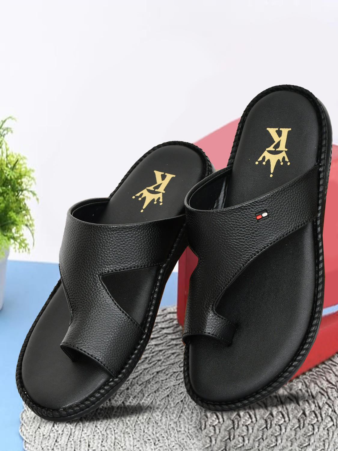Image of WALKAROO Men Casual Sandal (Black , 8)