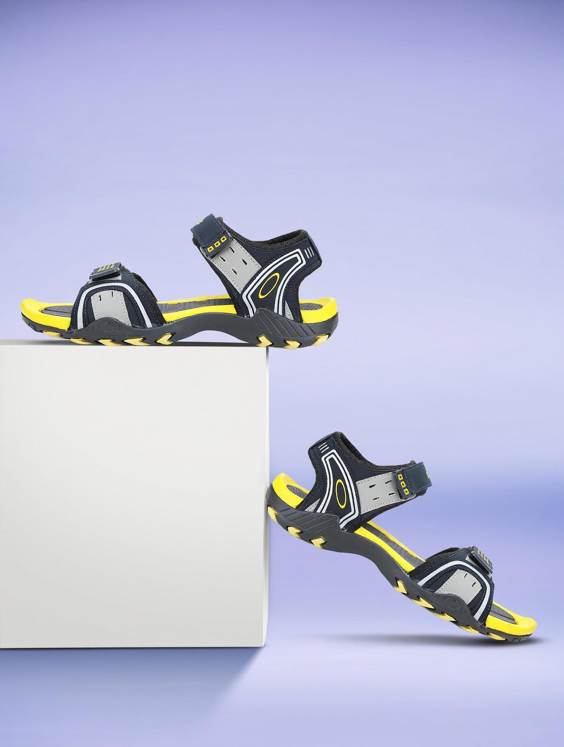 Density Men Yellow, Grey, Navy Sports Sandals