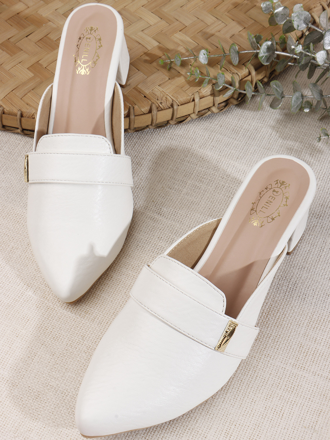 Image of KIVEFASHIONS Women Heels Sandal (White , 5)