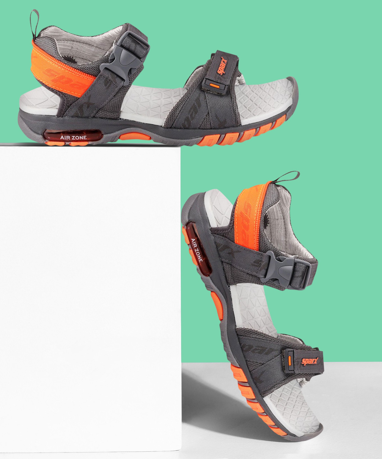 Sparx sandals grey and orange sales