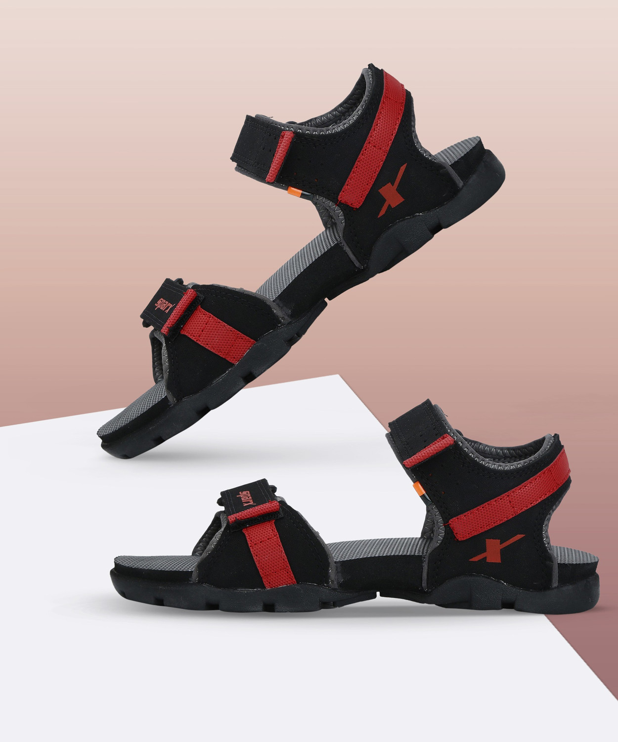 Sparx red black sandals discount