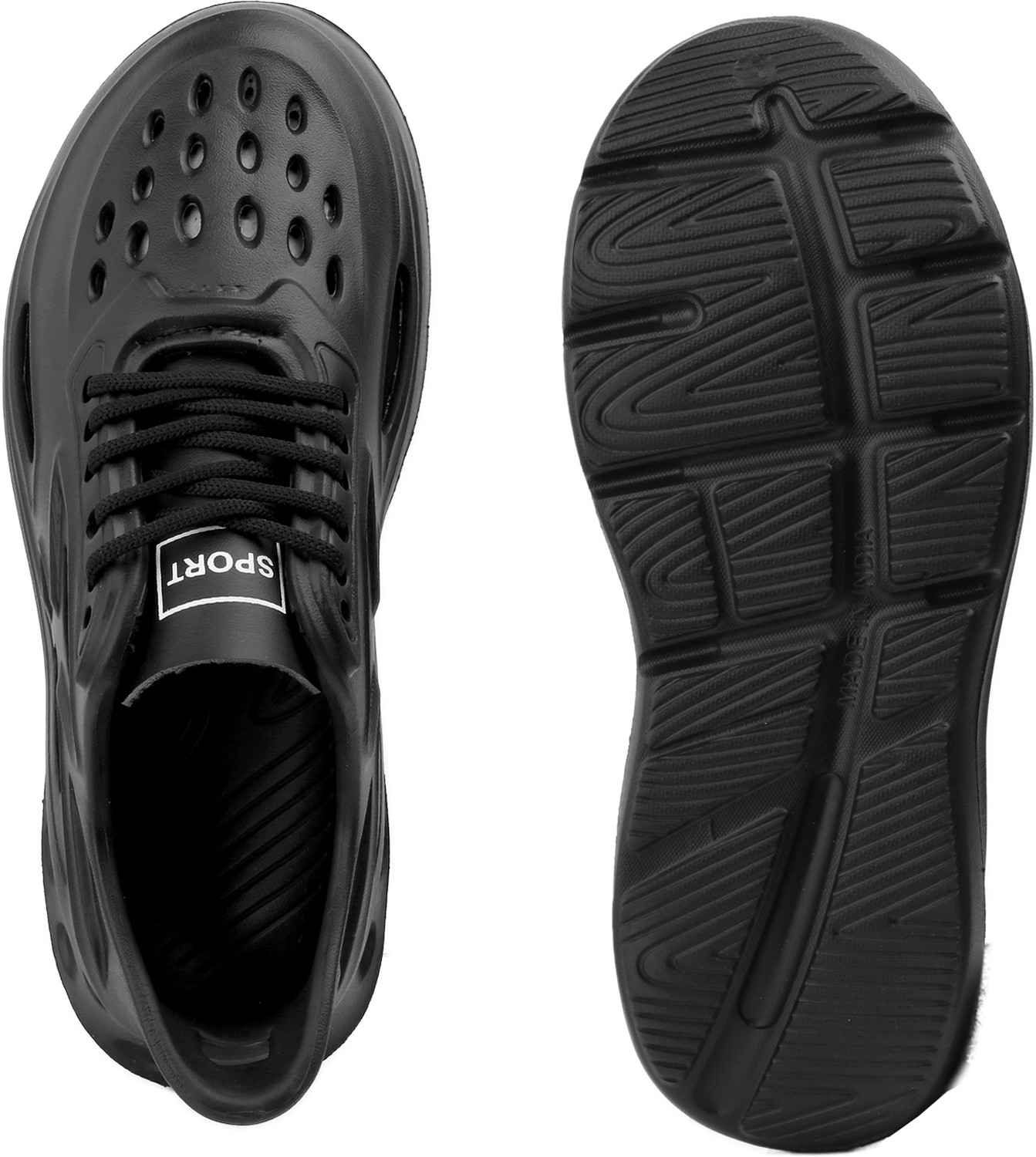 Image of DLS Men MENS AND BOYS IMPORTED STYLISH LACE UP CLOGS SANDAL SHOES Clogs Sandal (Black , 9)