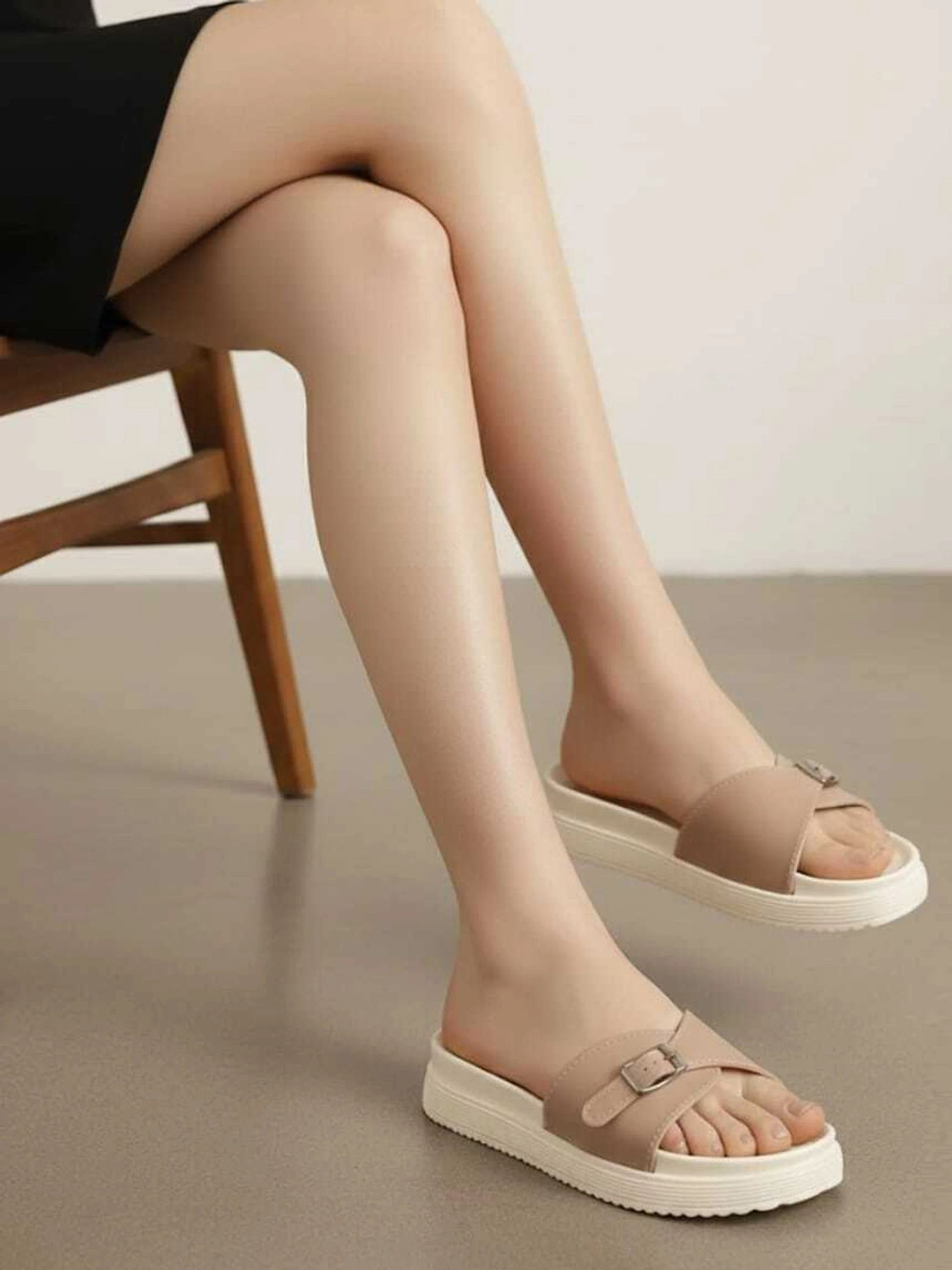 Image of OMIKA Women Flats Sandal (Beige , 5)