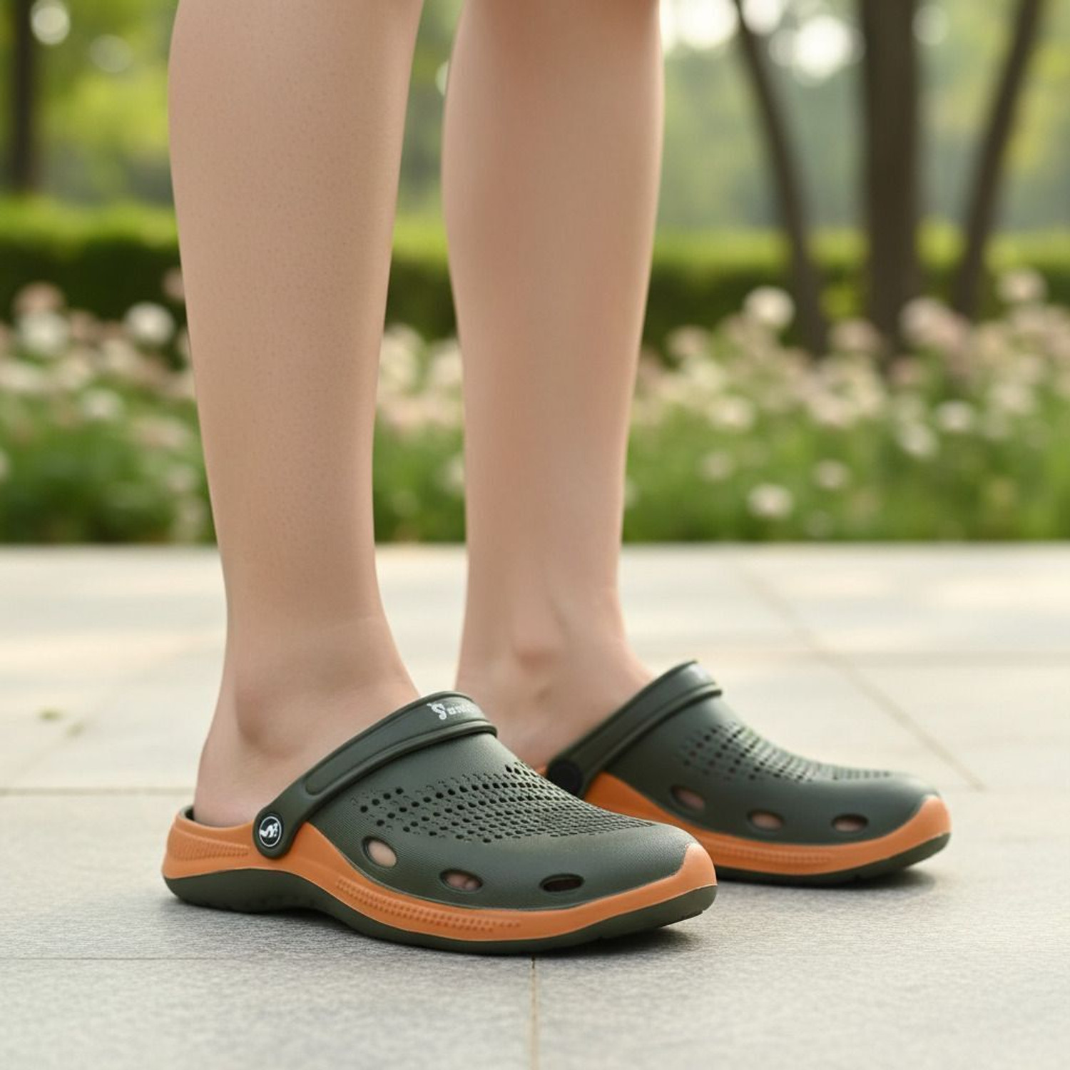 Image of CROCS Men Duet Sport Clog Clogs Sandal (Grey, Green , 5 UK /India)