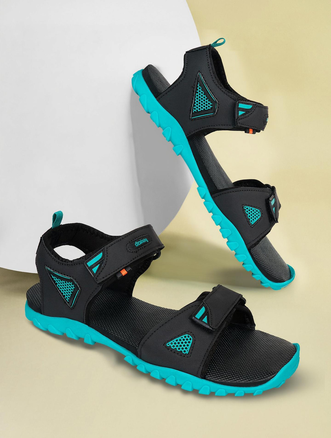 Image of XDOX Men Sandal (Black, Orange , 10)