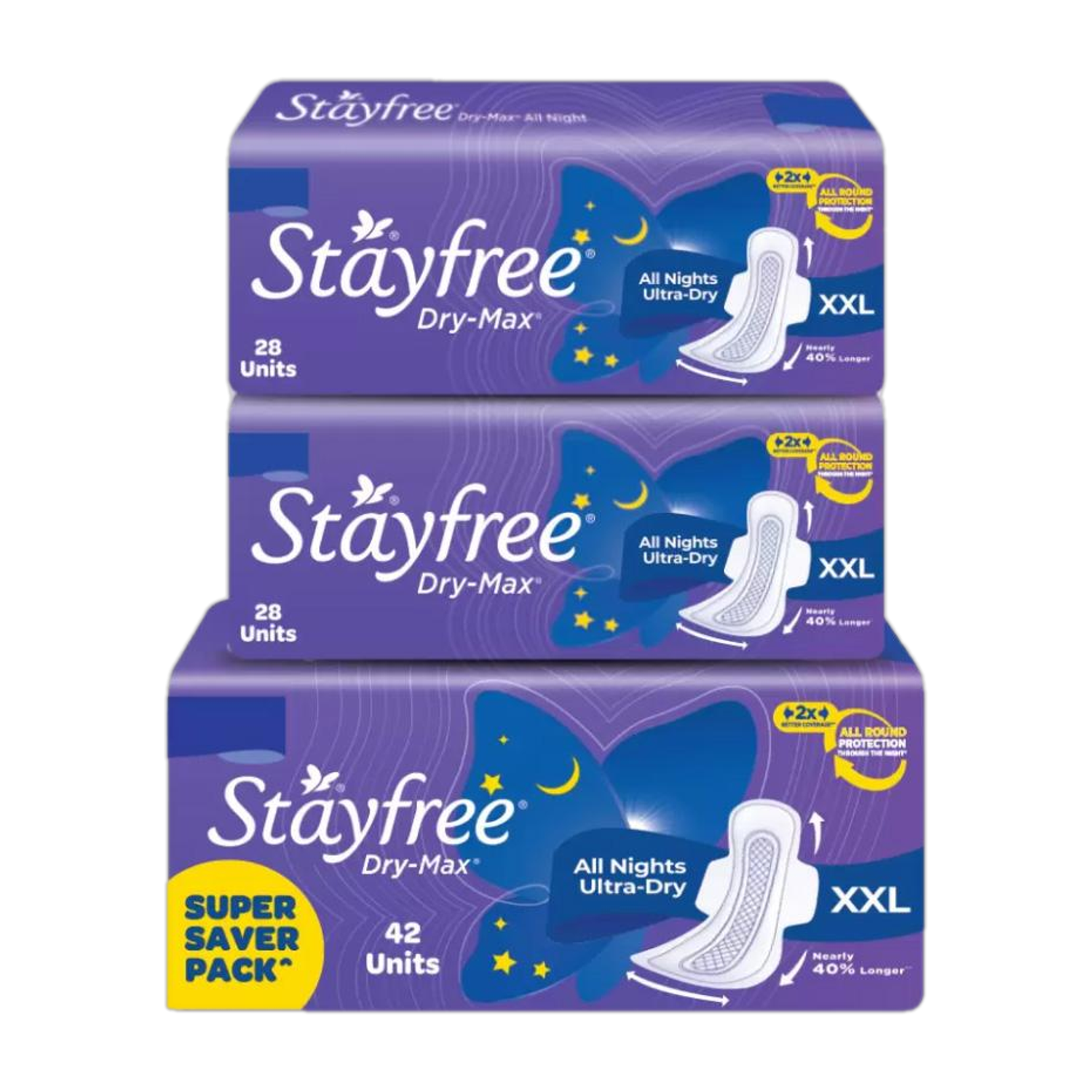 STAYFREE Dry-Max All Nights| All round protection through the night| 2