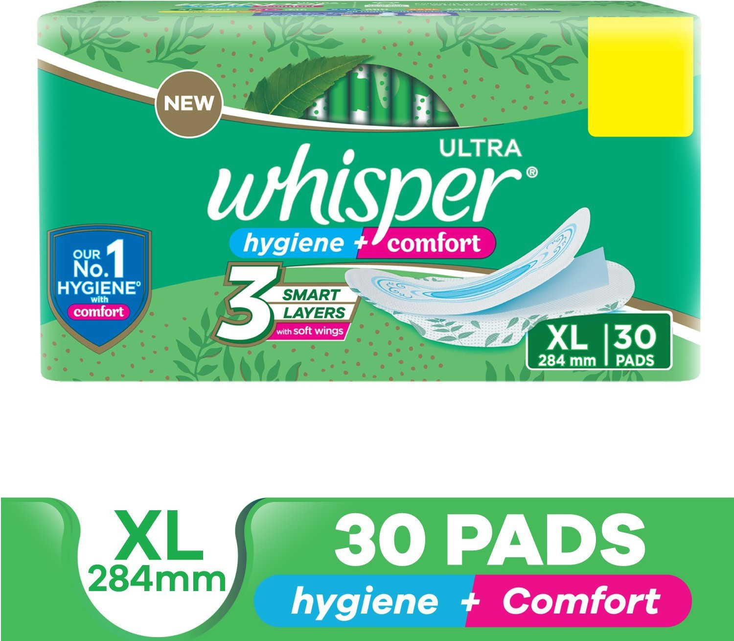 Image of Whisper ULTRA HYGIENE+COMFORT XL, FOR HEAVY FLOW Sanitary Pad