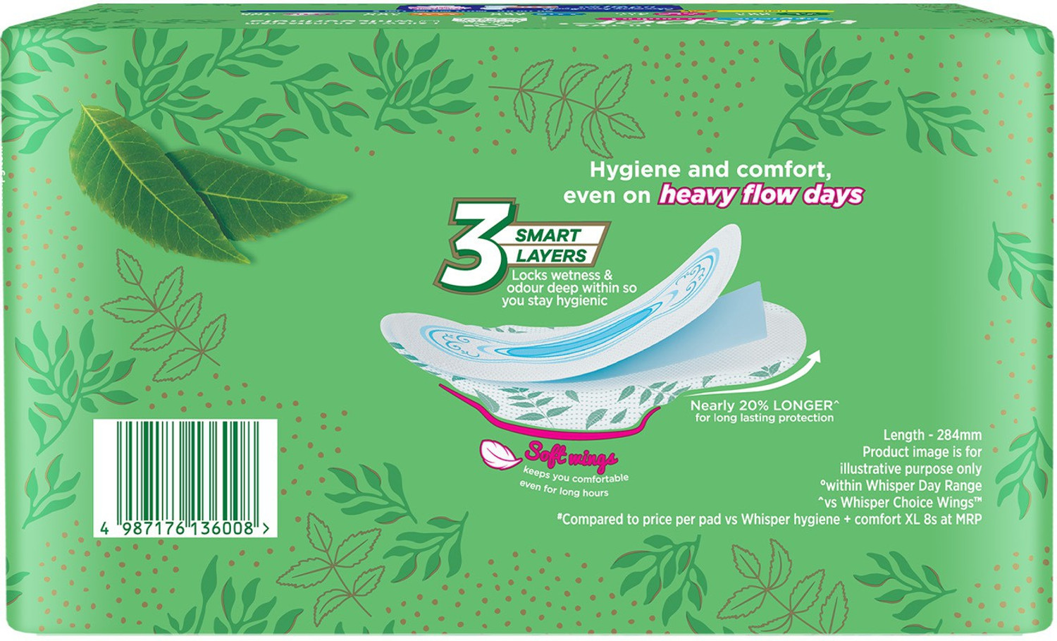 Image of Whisper ULTRA HYGIENE+COMFORT XL, FOR HEAVY FLOW Sanitary Pad