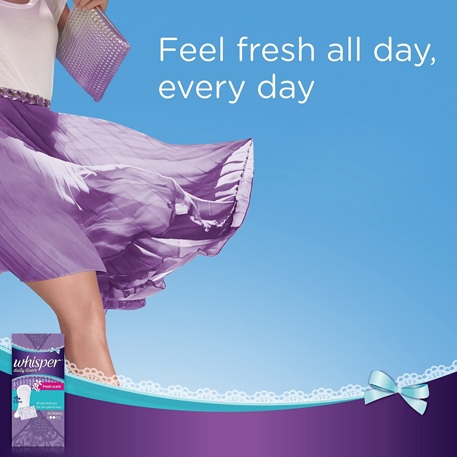 Image of Whisper DAILY LINER, NORMAL LINERS FOR NON PERIOD DAYS Pantyliner