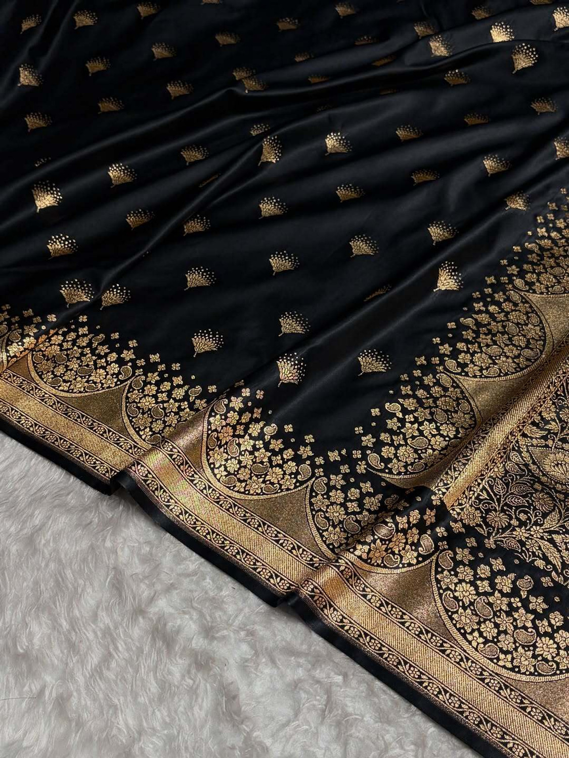 Image of signagraph Embroidered Bollywood Satin Saree (Multicolor)