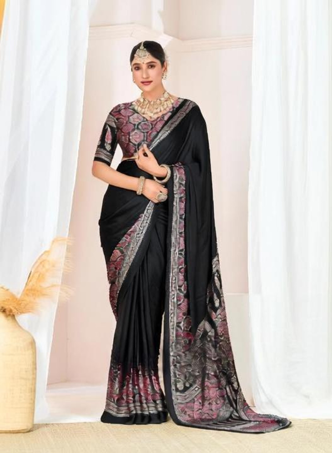 Sanjana Silks Printed Daily Wear Crepe Saree