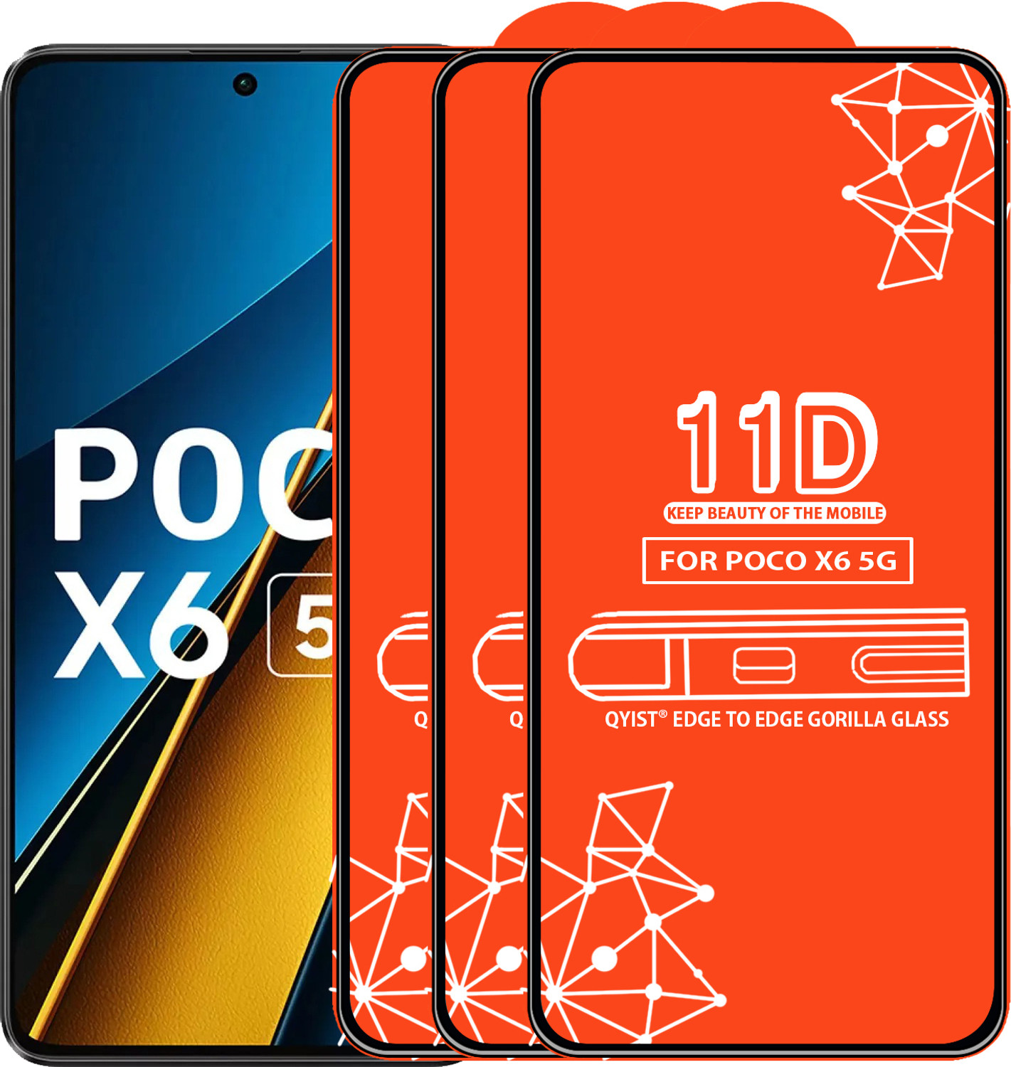 Qyist Edge To Edge Tempered Glass for POCO X6 5G