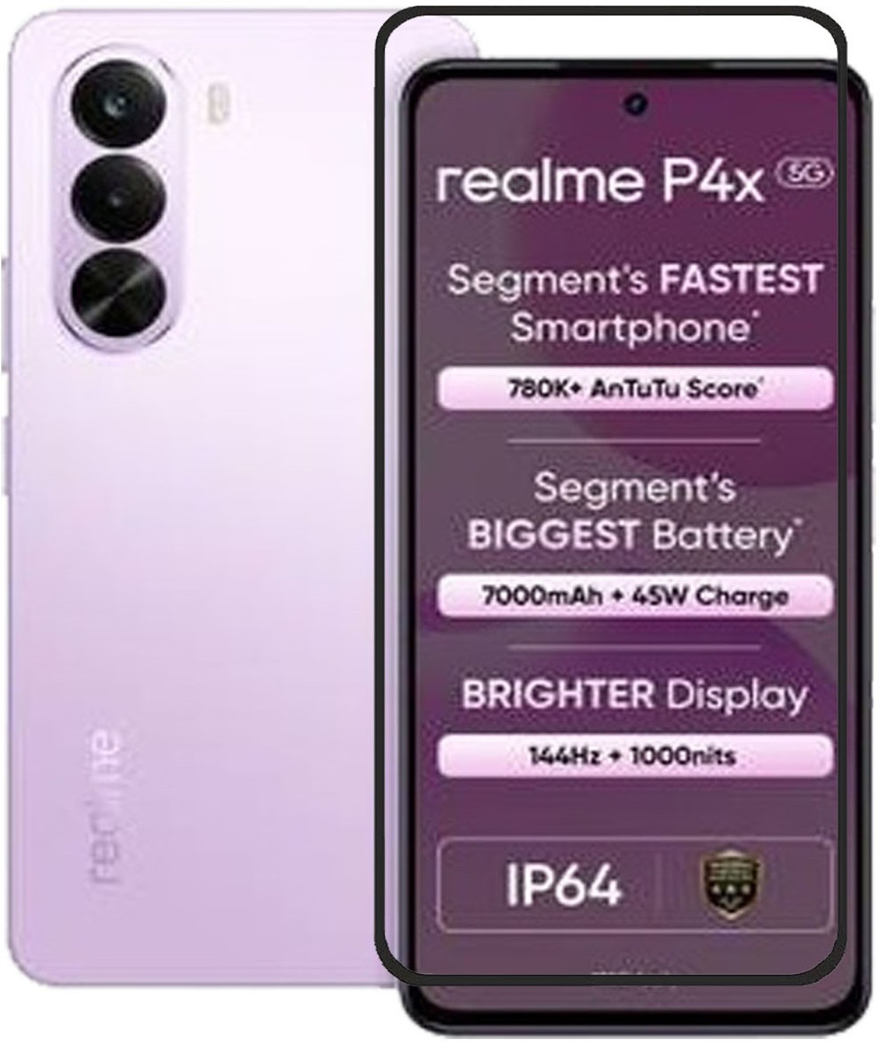 Image of Az traders Edge To Edge Tempered Glass for realme P4x 5G, Realme P4x (Pack of 1)