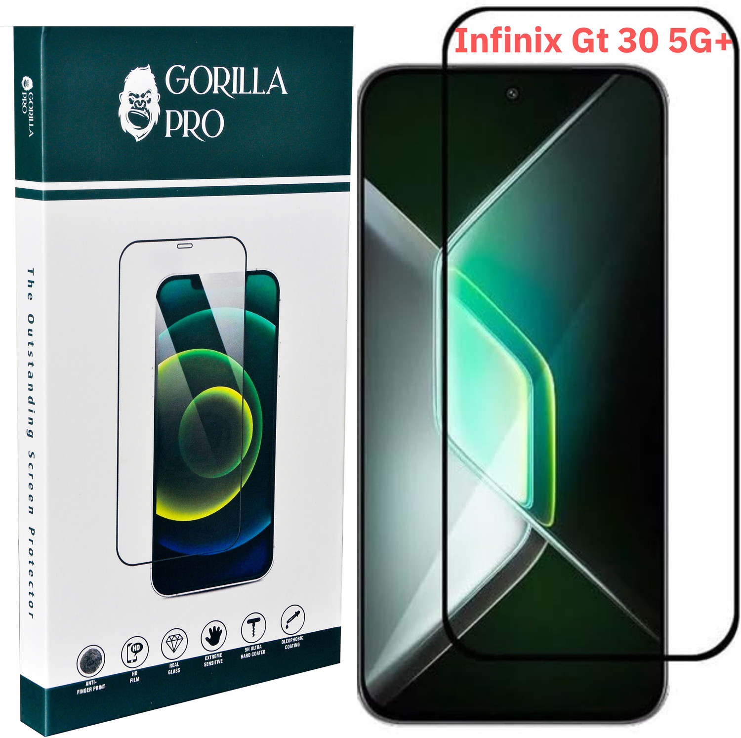 Image of Mobilebies Tempered Glass Guard for infinix GT 30 5G Premium Screen Protector Guard with Easy Installation Kit (Pack of 1)