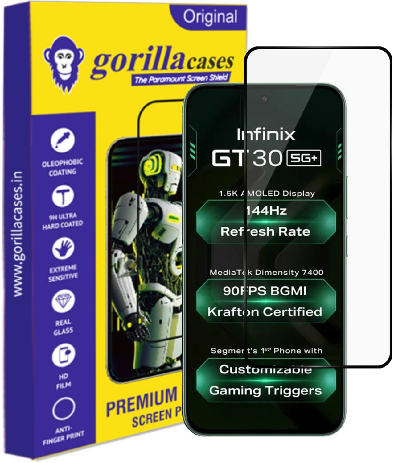 Image of Mobilebies Tempered Glass Guard for infinix GT 30 5G Premium Screen Protector Guard with Easy Installation Kit (Pack of 1)