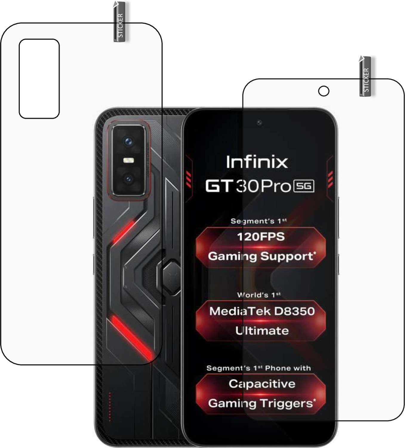 Image of Mobilebies Tempered Glass Guard for infinix GT 30 5G Premium Screen Protector Guard with Easy Installation Kit (Pack of 1)