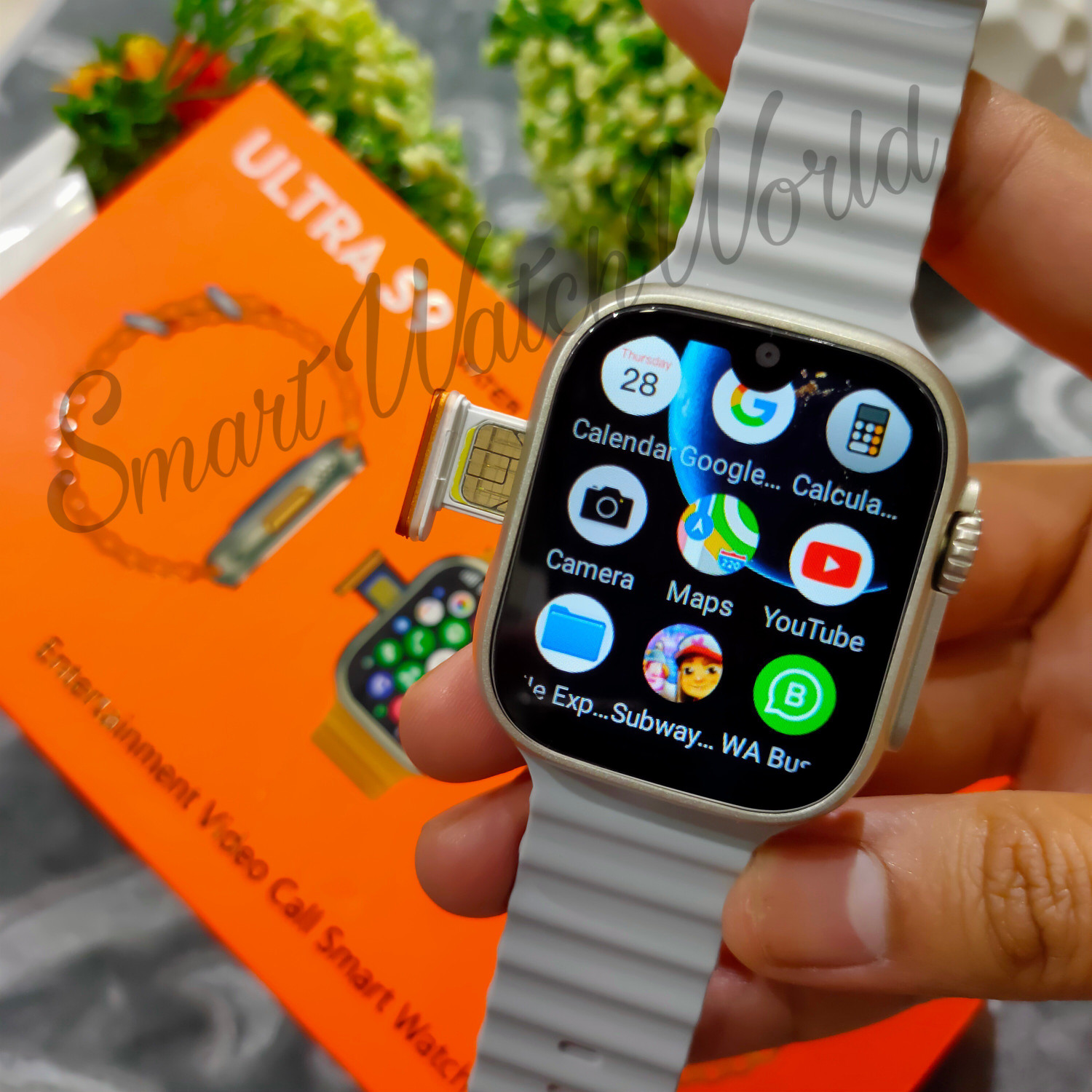 Image of ZoneAlpha S9 ULTRA Smartwatch (Orange Strap, medium)