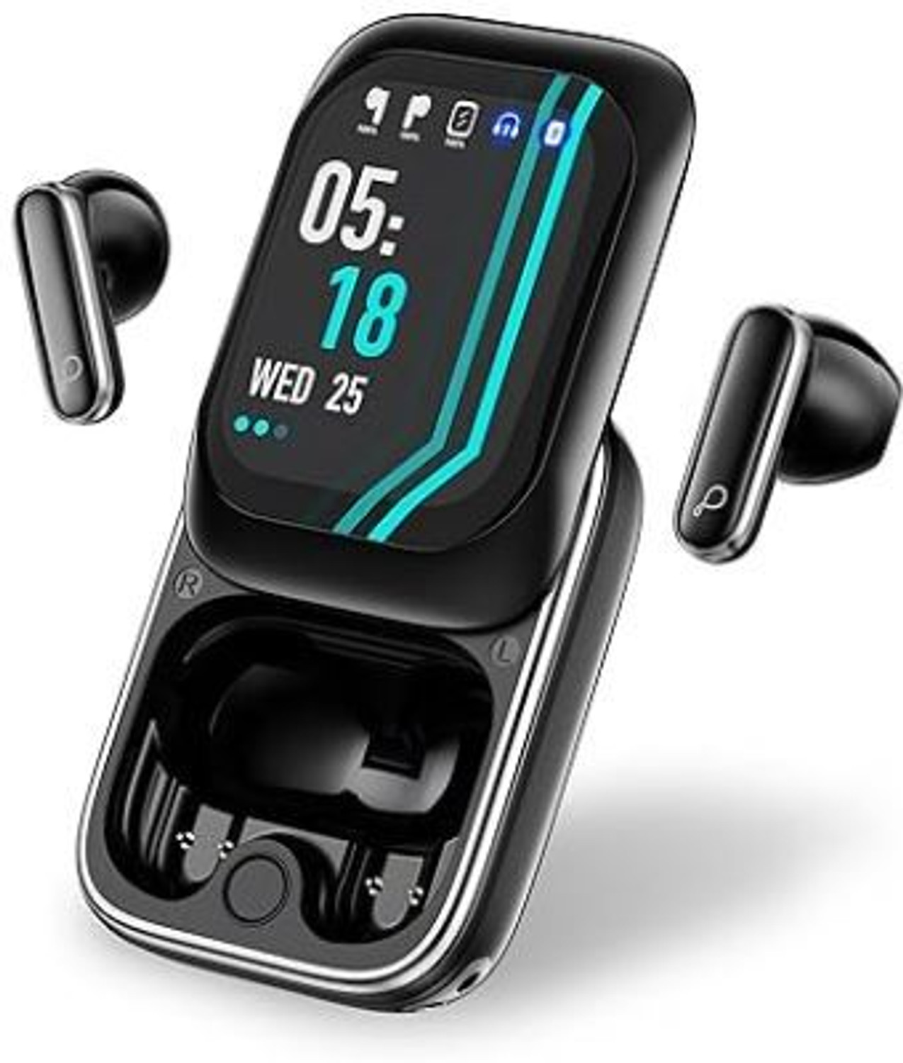 Image of deagon display earbuds Bluetooth Headset (White, True Wireless)