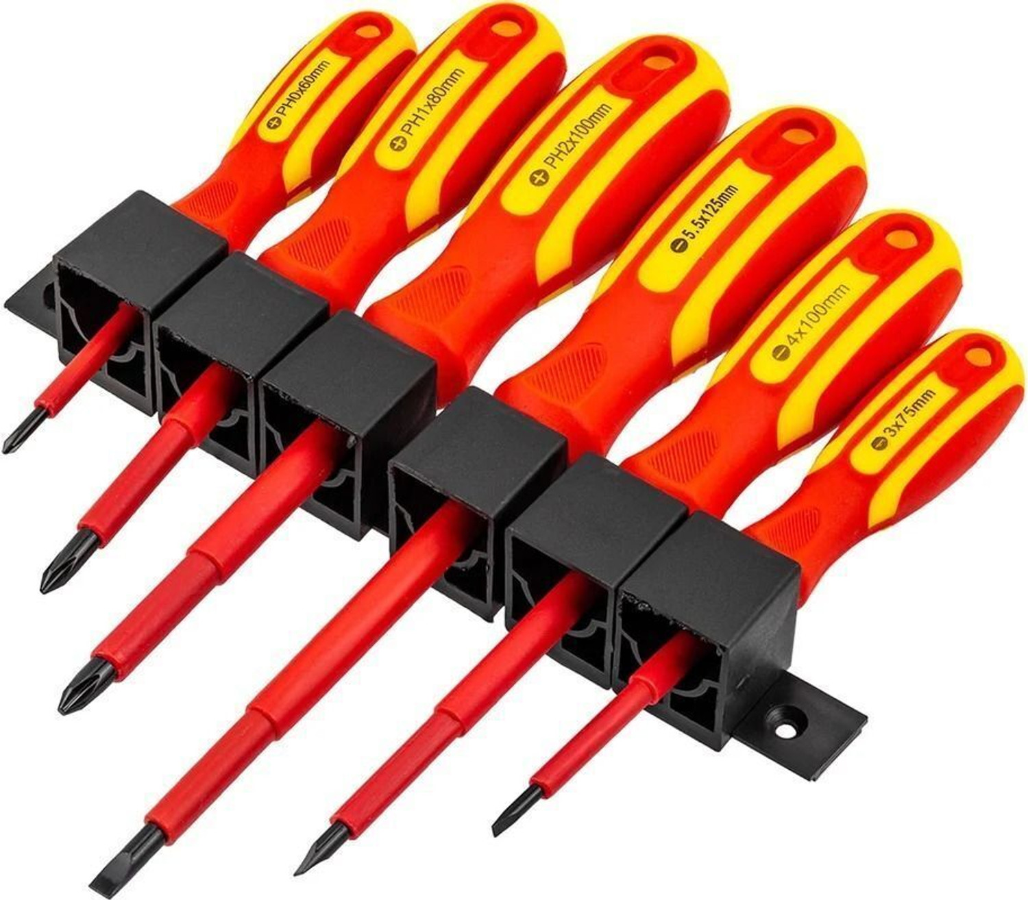 Image of ROCKFORCE Insulated Screwdriver Set 6 Pcs VDE Electrician Tool Kit PH SL 1000V Safe Combination Screwdriver Set (Pack of 6)