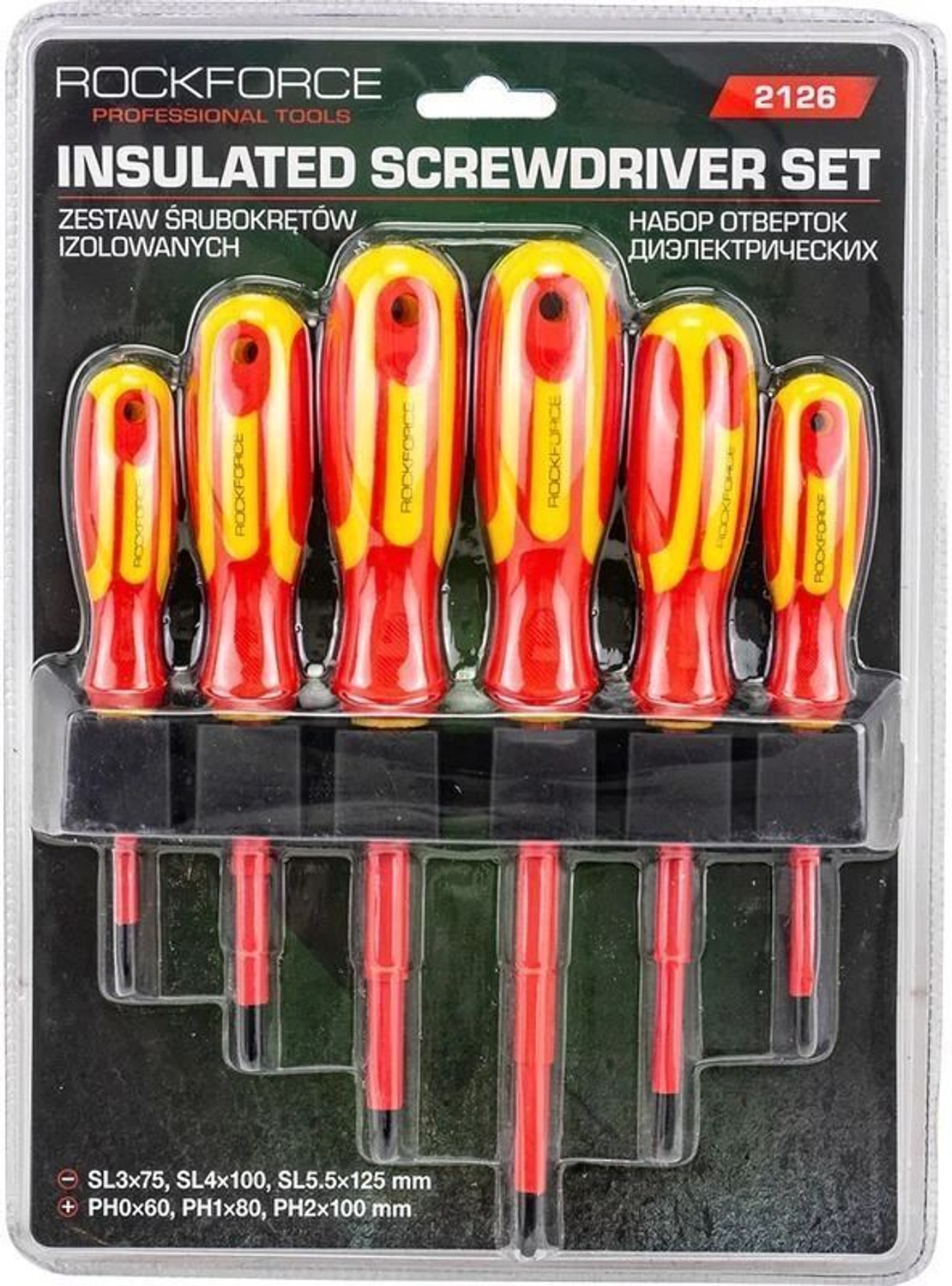 Image of ROCKFORCE Insulated Screwdriver Set 6 Pcs VDE Electrician Tool Kit PH SL 1000V Safe Combination Screwdriver Set (Pack of 6)