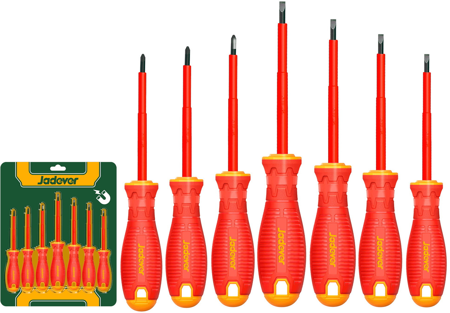 Image of ROCKFORCE Insulated Screwdriver Set 6 Pcs VDE Electrician Tool Kit PH SL 1000V Safe Combination Screwdriver Set (Pack of 6)