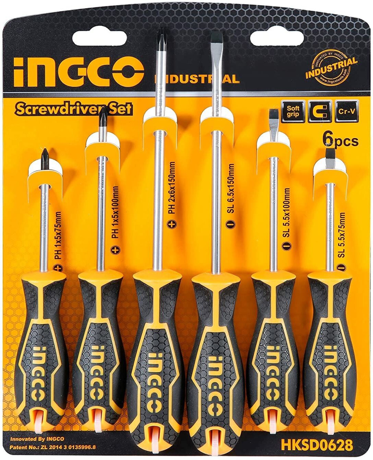 Image of ROCKFORCE Insulated Screwdriver Set 6 Pcs VDE Electrician Tool Kit PH SL 1000V Safe Combination Screwdriver Set (Pack of 6)
