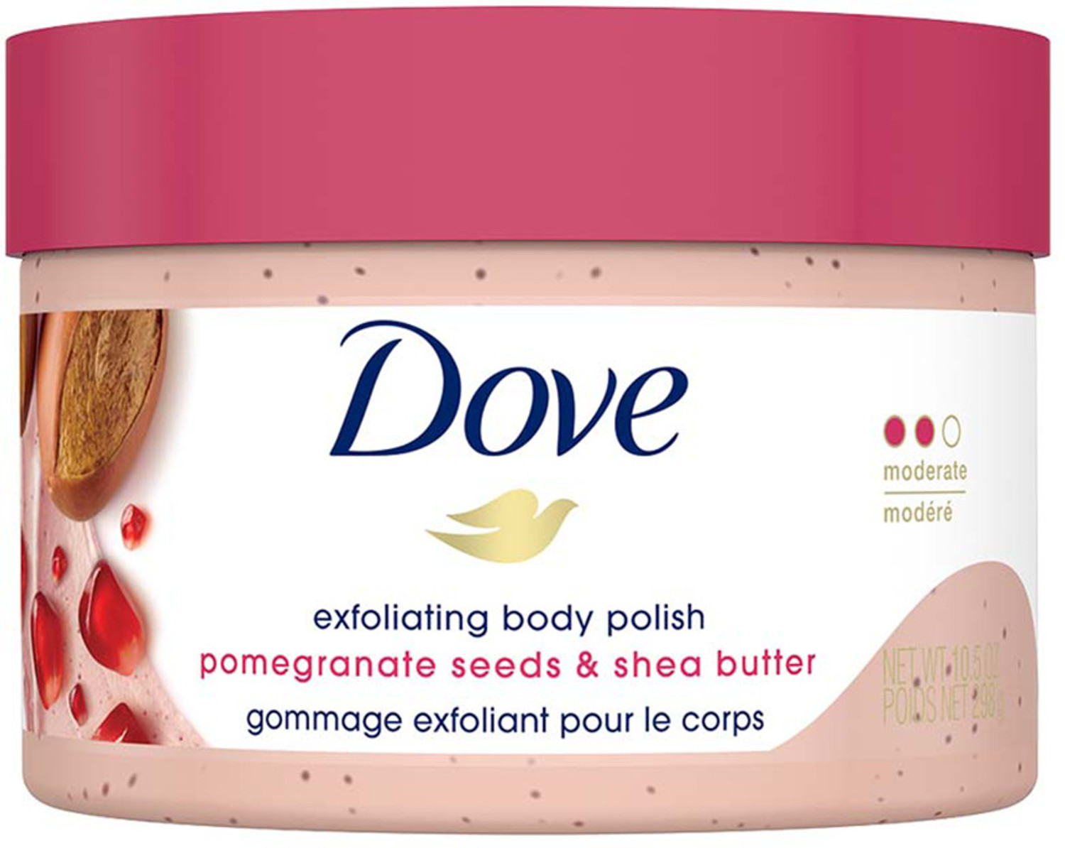 DOVE Exfoliating Body Scrub | Shea Butter & Pomegranate Seeds - Oily Skin 298gm Scrub