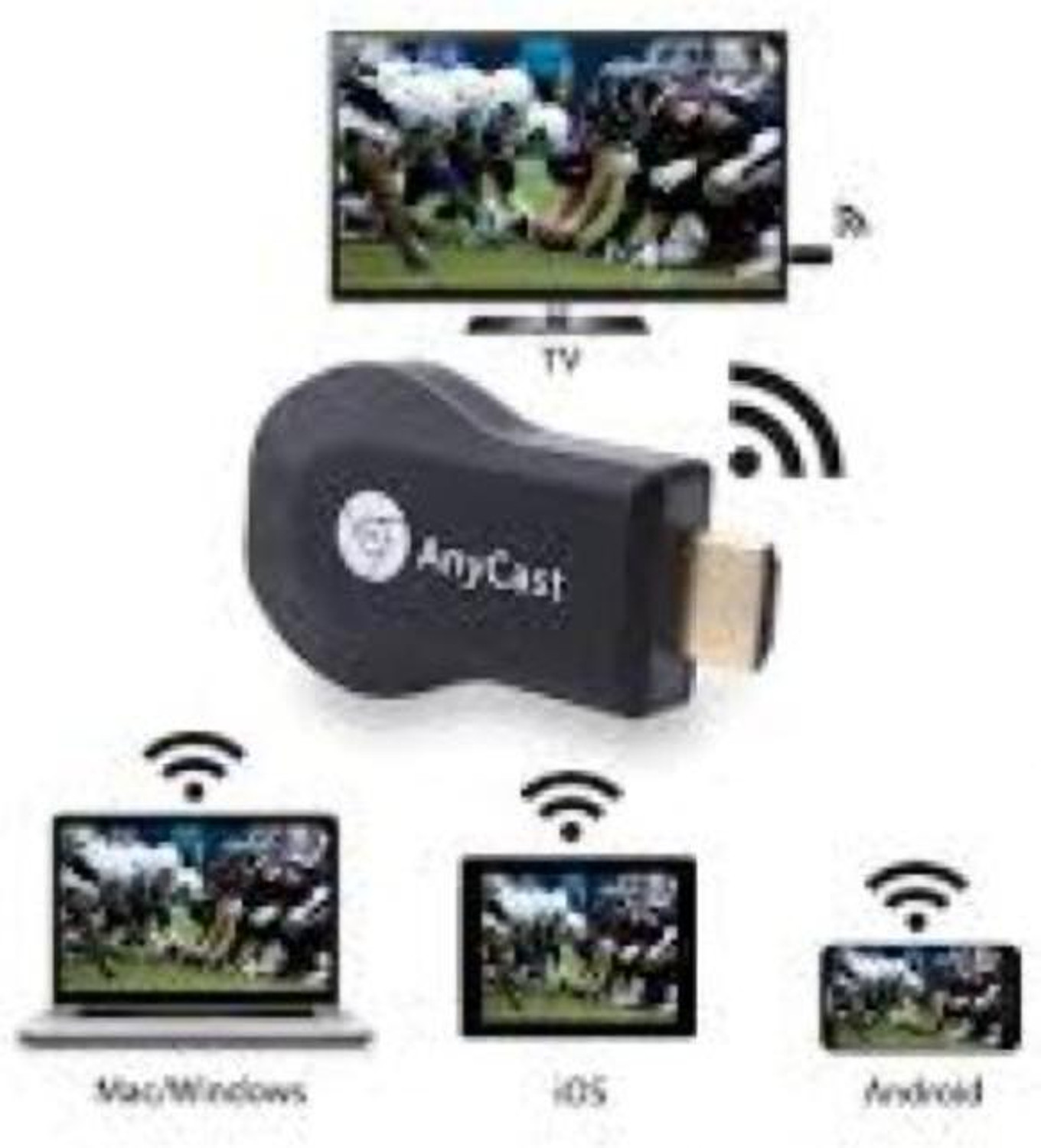 Image of IMMUTABLE AnyKast Wireless WiFi 1080P Display TV Receiver(Black)FCJ15 Media Streaming Device (Black)
