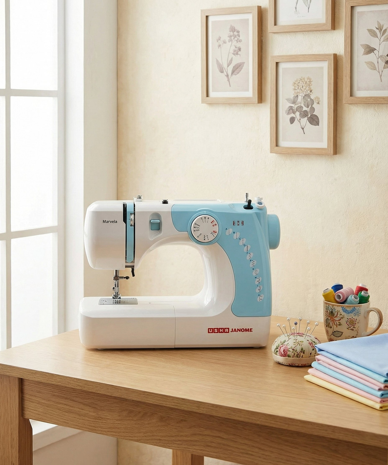 Usha Marvela Blue Electric Sewing Machine + Kit – ₹10,490